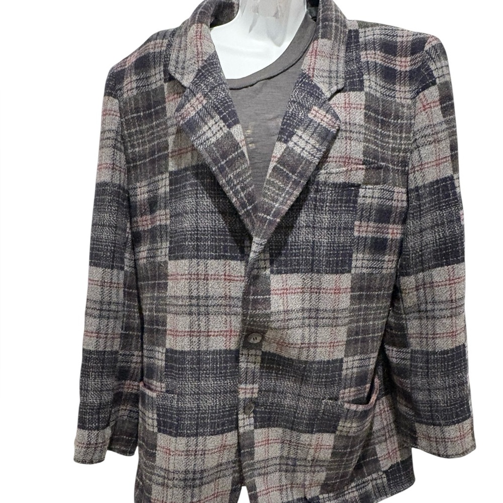 VINTAGE LIZ WEAR Women’s Wool Blend Plaid Blazer Size 14
